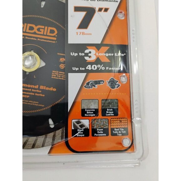 RIDGID 7 in. Turbo Diamond Blade HD-TB70CP. Circular Saw Dry/Wet Cutting New - Picture 4 of 11